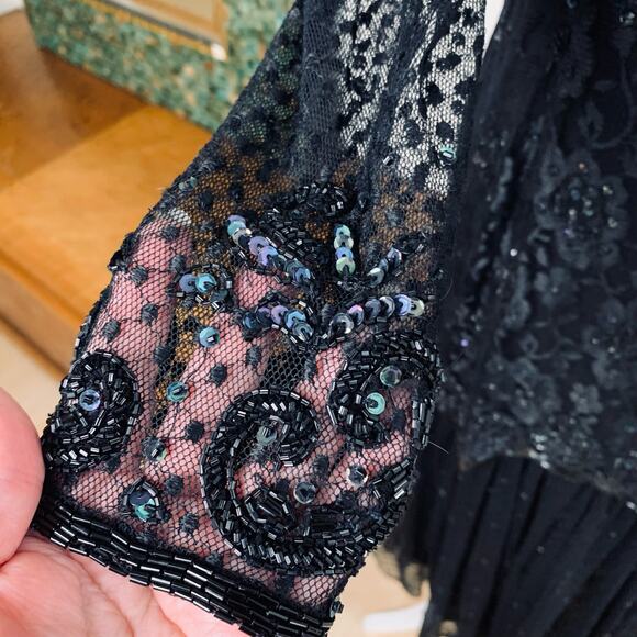 Vintage Judith Ann Victorian Romance Sequin Lace Dress - Picture 10 of 13